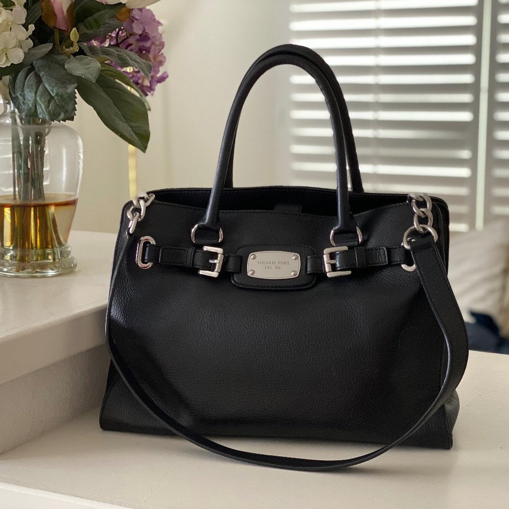 Michael Kors Hamilton Bag With Silver Hardware